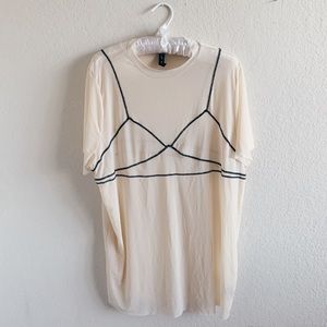 Urban Outfitters Sheer Creme Top/Swim Cover Up